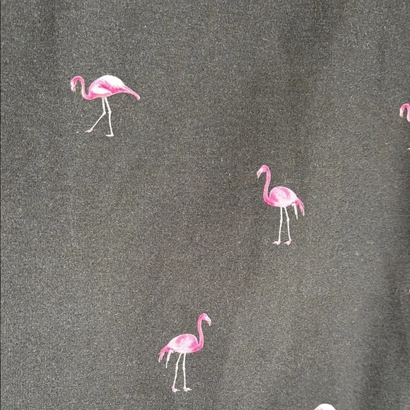 SHEIN Black and Pink Flamingo Polo Shirt - Picture 4 of 7